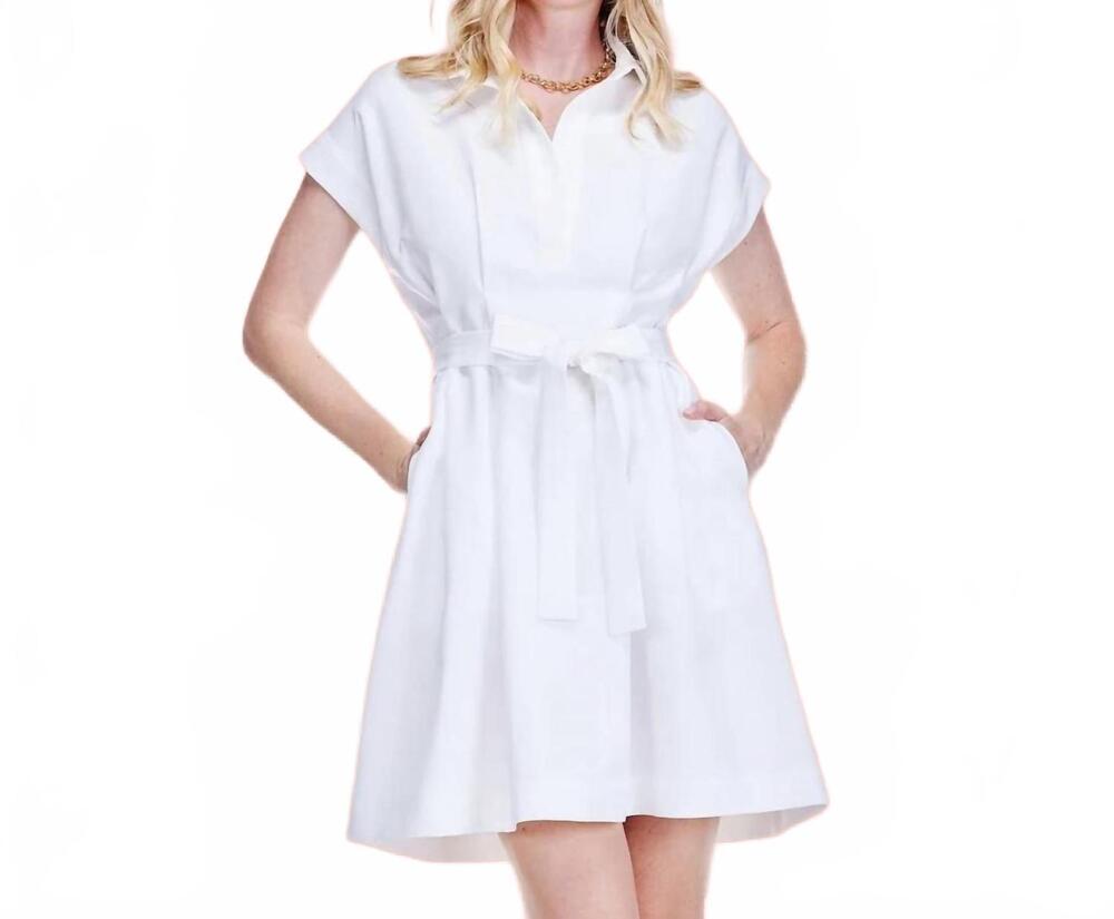 NEW JADE hamptons horizon short-sleeve shirt dress in white